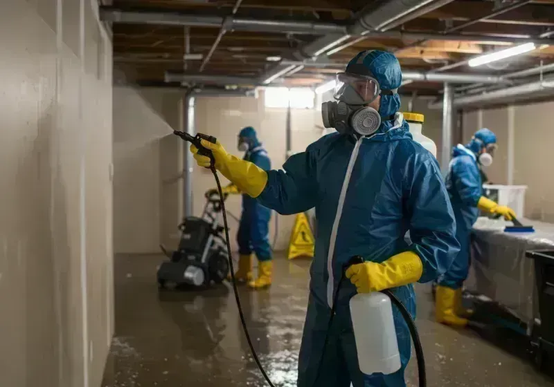 Basement Sanitization and Antimicrobial Treatment process in Oak Park, IL